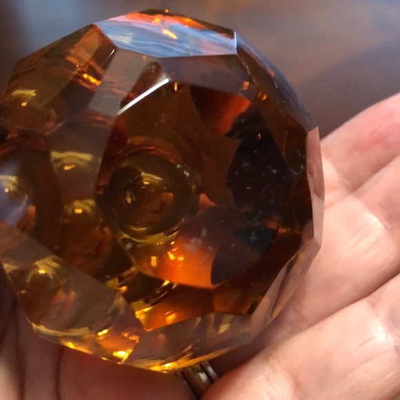 Retro Amber Diamond Art Champagne Glasses set of two - Picture 6 of 6